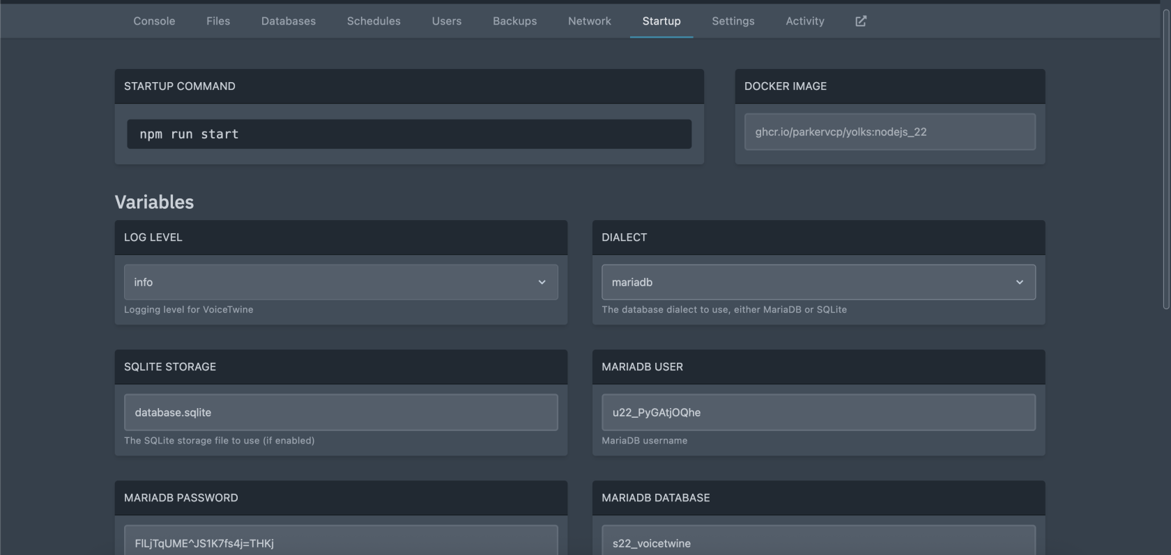 MariaDB Setup